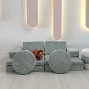 Atelier del Sofa Dvosed na razvlacenje Puzzle 140x46x70cm Plavi