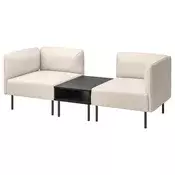 LILLEHEM Modul. sofa dvosed s pom. stocicem, Vissle bež/metal