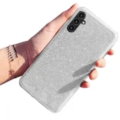 Silikonski ovitek z bleščicami Bling za Samsung Galaxy A54 - srebrn