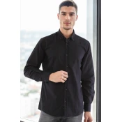G721 DEWBERRY MENS SHIRT-DARK BLACK