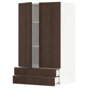 METOD / MAXIMERA Zidni ormaric s 2 vrata/2 fioke, bela/Sinarp smeda, 60x100 cm
