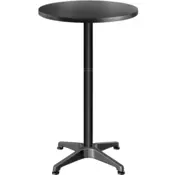 Po višini nastavljiva aluminijasta barska miza NERO, O60cm, črna Casaria