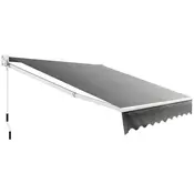 Northix Zložljiva tenda za teraso aluminij 245x200 cm siva nastavljiv kot