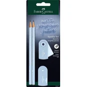 Faber-Castell Komplet svinčnik b faber-castell+radirka+šilček sparkle sky