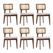 Casa Padrino luxury dining room chair set of 6 gray/brown/natural H. 85 cm
