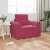 vidaXL Floor Sofa Bed 2-v-1 Vinsko rdeča 98x71x83 cm