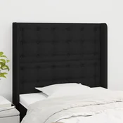 Vidaxl vidaXL Vzglavnik s krilci, črne barve, 103x16x118/128 cm, blago