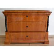 Casa Padrino luxury Biedermeier solid wood dresser with 3 drawers brown/black 100 x 60 x H. 80 cm - Bedroom chest of drawers - Solid wood furniture - Bedroom furniture - Biedermeier furniture