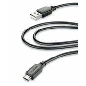 Kabel USB CELLULARLINE, MicroUSB, 2m, črn
