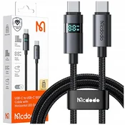 Mcdodo MCDODO KABEL Z ZASLONOM USB-C HITRO POLNJENJE USB TIPA C 5A 100W 1M