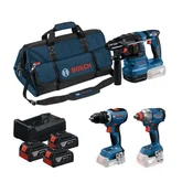 BOSCH Sada AKU nářadí (GSR 18V-65 + GDX 18V-285 + GBH 18V-22, 3x GBA 18V 5,0Ah, GAL 12V-18V-80) 0615A50093