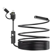 AVIZAR Endoskop za pametni telefon in računalnik, vodoodporen IP67, USB-C/mikro USB/kamera z več vrati - dolžina 2 m, (5000071339)
