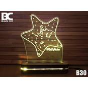 Black Cut 3D Lampa Mali Princ 1 Toplo bela