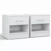 Komplet nočnih omaric BIANCA, 2 kosa, 41x39x28cm, bela Casaria