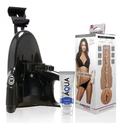 Fleshlight Komplet Fleshlight - Universal Launch + Masturbator Eliza Ibarra Vagina + Lubrikant