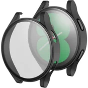 GS Ovitek 2 v 1 + kaljeno steklo za Samsung Galaxy Watch 4 44 mm, črn