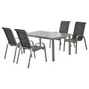 Gardenson Vrtni Set Amalfi, 5-Delno, Aluminij, Steklo