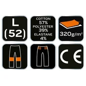 Muška trenerka donji dio Comfort vel. L/52 320g/m2 crna/siva Neo