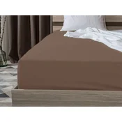 Ljubki dom Jersey rjuha temno rjava 200 x 220 cm