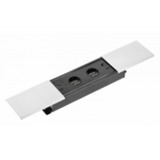 PRESTINO potopni namizni podaljšek, 2x schuko vtičnica, USB A+C, RJ45, HDMI, kabel 1,5m, bela