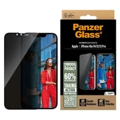 Kaljeno steklo UWF Privacy za iPhone 17e/16e/14/13/13 Pro, Črna, PanzerGlass