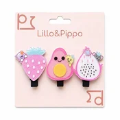 Lillo&Pippo šnalice za kosu 3/1 voćkice