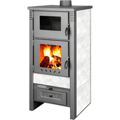 Portoss Pro Taurus Ceramic peč na trda goriva, 12 kW, bela, s pečico