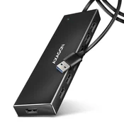 AXAGON HUE-F7A SuperSpeed USB-A ravni hub crni