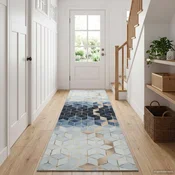 vidaXL Preproga runner LESAKA Srebrna 50 x 450 cm Diamantni žamet