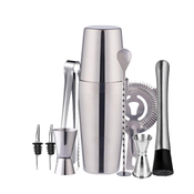 INF 10-delni koktajl set, barski set, shaker 750 ml - Nerjaveče jeklo Srebrna, (21278517)