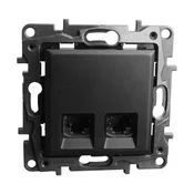 shumee Dvojna RJ45 5e FTP računalniška vtičnica črna Niloe Step 2410