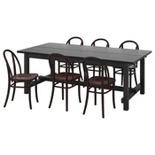 NORDVIKEN / SKOGSBO Sto i 6 stolica, crna/tamnosmeda, 210/289 cm