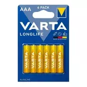 VARTA 4103101416 Longlife AAA (LR03) alkalna mikro baterija za olovku 6 kom/blister pakiranje