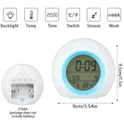 KJB Digitalna namizna budilka s temperaturo in barvno lučko, izvedba B
