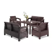 Set vrtnega pohištva Corfu duo z mizo futura rjave barve