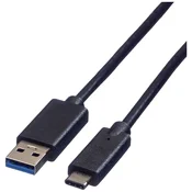 ROLINE Roline USB kabel USB 3.2 gen. 1 (USB 3.0) USB-A vtič\, USB-C® vtič 1.00 m črna zaščiten 11.02.9011, (20416417)