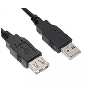 E-GREEN Kabl USB A - USB A MF (produžni) 3m crni