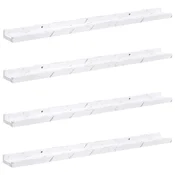 Vidaxl Stenska polica 4 szt. Beli marmor 80 x 9 x 3 cm Konstruiran les