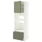 METOD / MAXIMERA Visoki element za ugradb uredaje, bijela/Axstad sivo-zelena, 60x60x200 cm