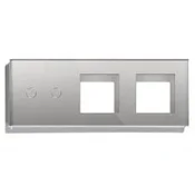 ELEKTRO SMART ELEKTRO SMART stakleni panel za prekidace, 2 + dvostruki okvir s metalnim nosacem, sivi ES-G228.2G&2X1F-GY