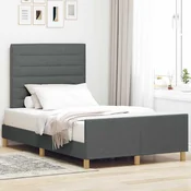 Konstrukcija postelje z vzglavjem Temno siva 120 x 200 cm blago