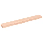 Vidaxl Stenska polica 80x10x4 cm neobdelana trdna hrastovina