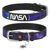 WAUDOG Usnjena ovratnica z NASA vzorcem 21 črna, Črna 19-25 cm, širina: 9 mm