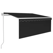 Vidaxl Avtomatska tenda LED + senzor 3x2,5 m antracitna