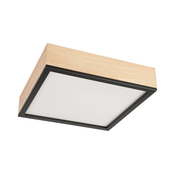 Plafonska svetiljka NATURAL SQUARE 4xE27/15W/230V 39x39 cm borovina/crna