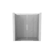 Mexen Rox Duo drsna tuš vrata 190 cm, prozorna, bela - 8C2-190-002-20-00