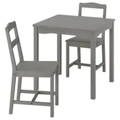 HAUGA / HAUGA Sto i 2 stolice, siva/siva, 74x74 cm