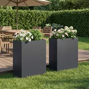 vidaXL Vrtni lonček 2 kos Antracit 40 x 20 x 50 cm Mlinjeni jeklo
