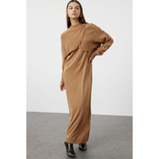 Trendyol Brown Bolero Detailed Knitwear Dress Suit