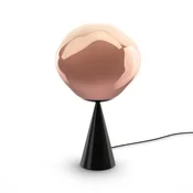 Tom Dixon LED namizna svetilka Melt Cone Fat, dimna/črna, 47 cm - Dnevna soba/jedilnica - Dizajn - črna, dimno siva - Kovina
